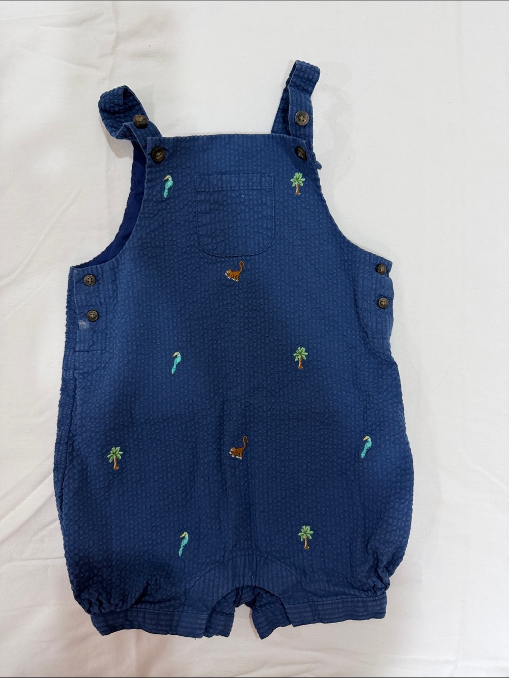 Janie and Jack Baby Navy Embroidered Romper